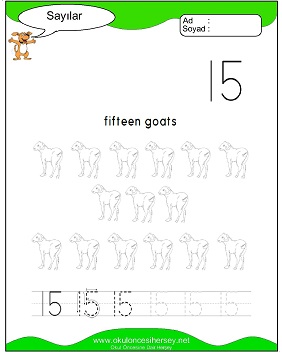 okul öncesi 1 sayısı çizgi çalışması